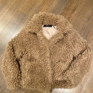 Zara Brown Teddy Jacket